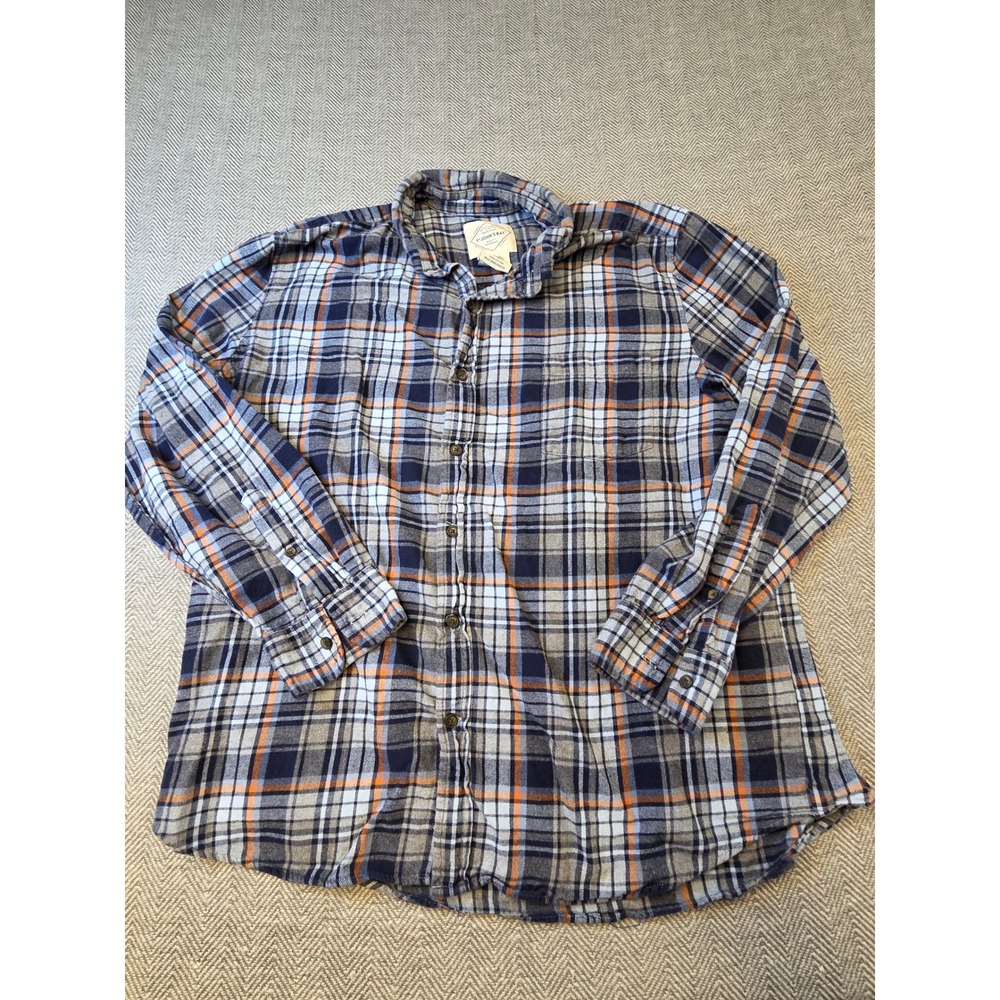 St John's Flannel Shirt Bay Men XL Multicolor Plaid Casual Long Sleeve Button Up